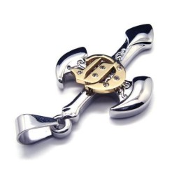 Pánský Přívěsek Z Čistého Titanu, Náhrdelník S Mečem A Křížem