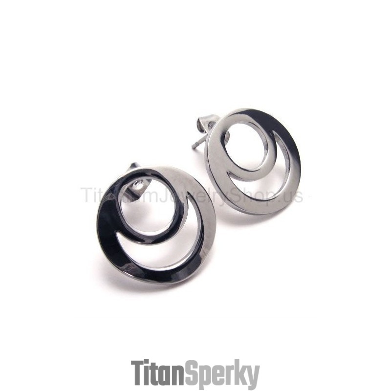 Stříbrné Titanové Náušnice Se Dvěma Smyčkami