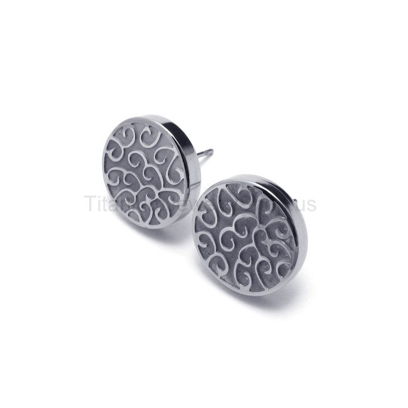 Stříbrné Titanové Náušnice S Gravírováním