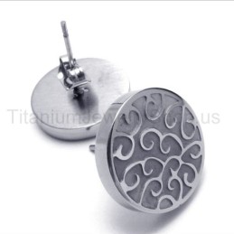 Stříbrné Titanové Náušnice S Gravírováním