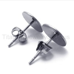 Stříbrné Jednoduché Titanové Náušnice