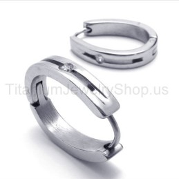 Stříbrné Elegantní Titanové Diamantové Náušnice