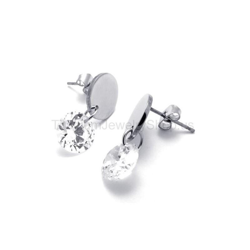 Titanové Náušnice S Diamanty Titanové Náušnice S Diamanty
