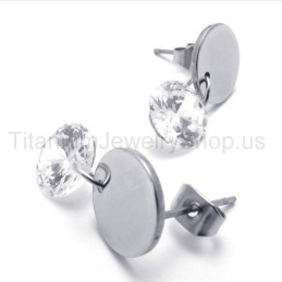 Titanové Náušnice S Diamanty