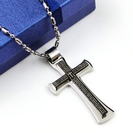 Náhrdelník Cool Man Black Cross Z Čistého Titanu S Přívěskem (Nový)