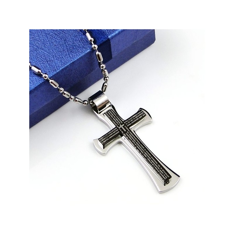 Náhrdelník Cool Man Black Cross Z Čistého Titanu S Přívěskem (Nový)