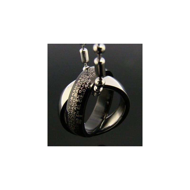 Pánský Unikátní Křížový Biblický Kruhový Náhrdelník Z Čistého Titanu