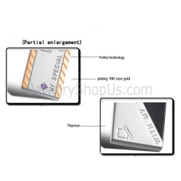 Titanové Růžovo-Zlaté Přívěsky S Písmeny A Řetízky Zdarma, Obdélníkové, S Kamínky A Řetízky Zdarma, C726