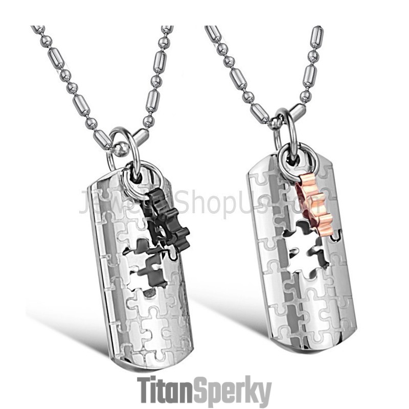 Titanové Růžovo-Zlaté A Černé Přívěsky Pro Milovníky Skládaček S Řetízky Zdarma C625