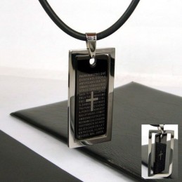 Unikátní Mužský Černý Kříž Bible Z Čistého Titanu