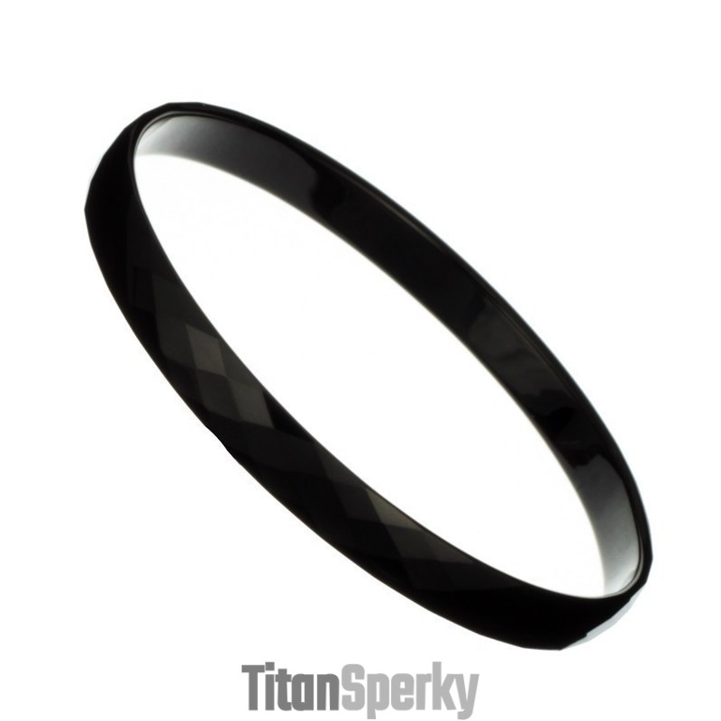 Černý Wolframový Vysoce Leštěný Náramek C888
