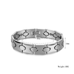 Wolframový Stříbrný Náramek S Energetickým Magnetickým Kamenem C944