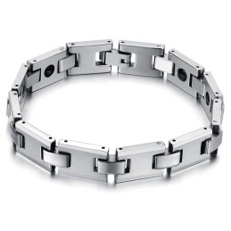 Wolframový Stříbrný Magnetický Energetický Zdravotní Náramek H-Link C748