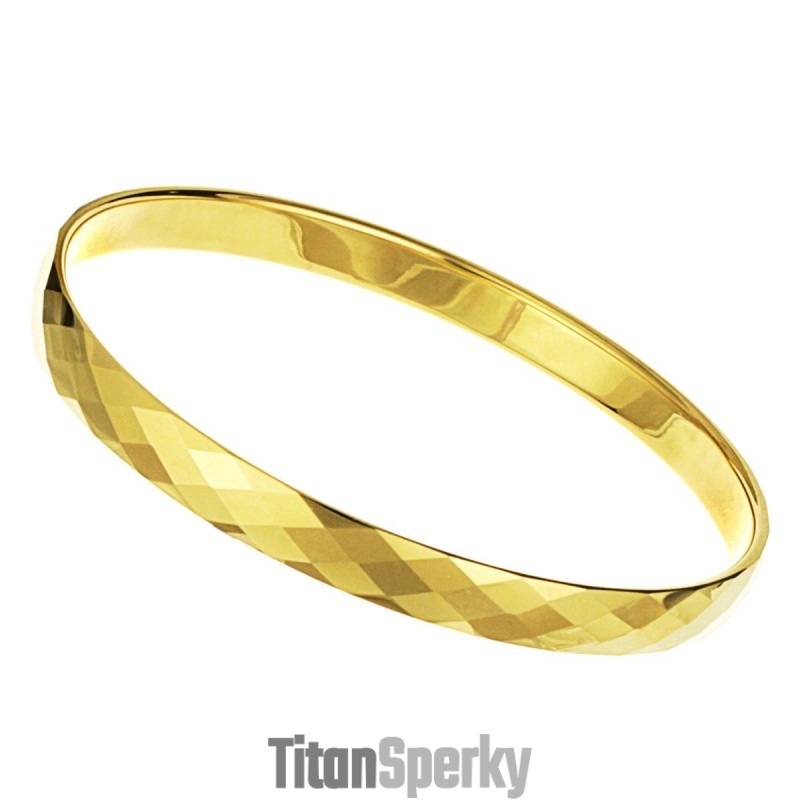 Zlatý Wolframový Náramek S Propracovaným Mnohostranným Designem C887