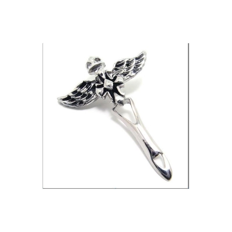 Pánský Náhrdelník S Křížkem Z Titanové Oceli A Andělskými Křídly