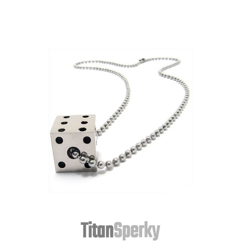 Náhrdelník Cool Man Solid Dice Z Čistého Titanu S Přívěskem