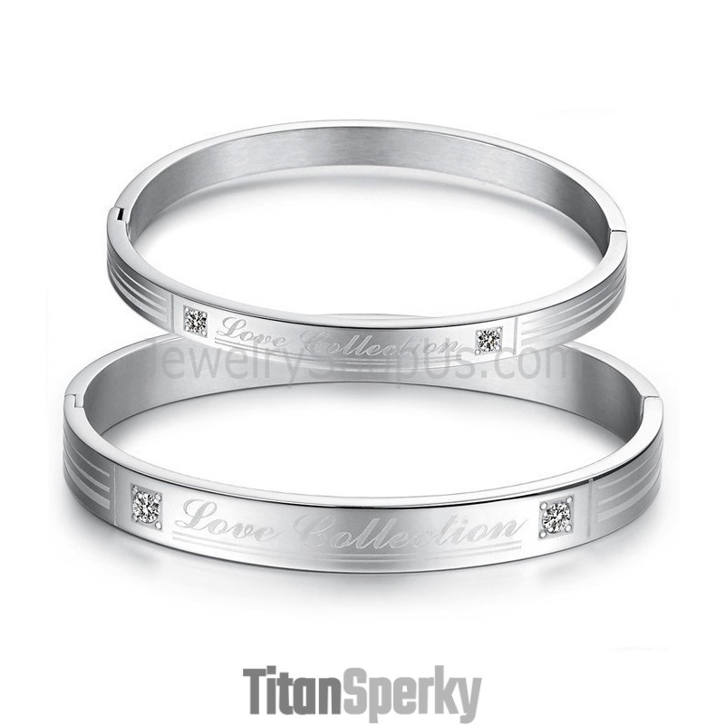 Tatanium Náramky Pro Páry "Love Collection" S Kamínky C849