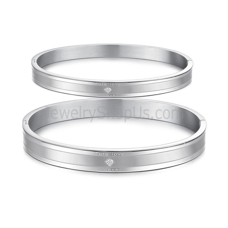 Tatanium Náramky Pro Páry "Ture Love Forever" S Kamínky C861