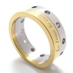 ve žluté barvě Titanový Prsten S Půlkou
