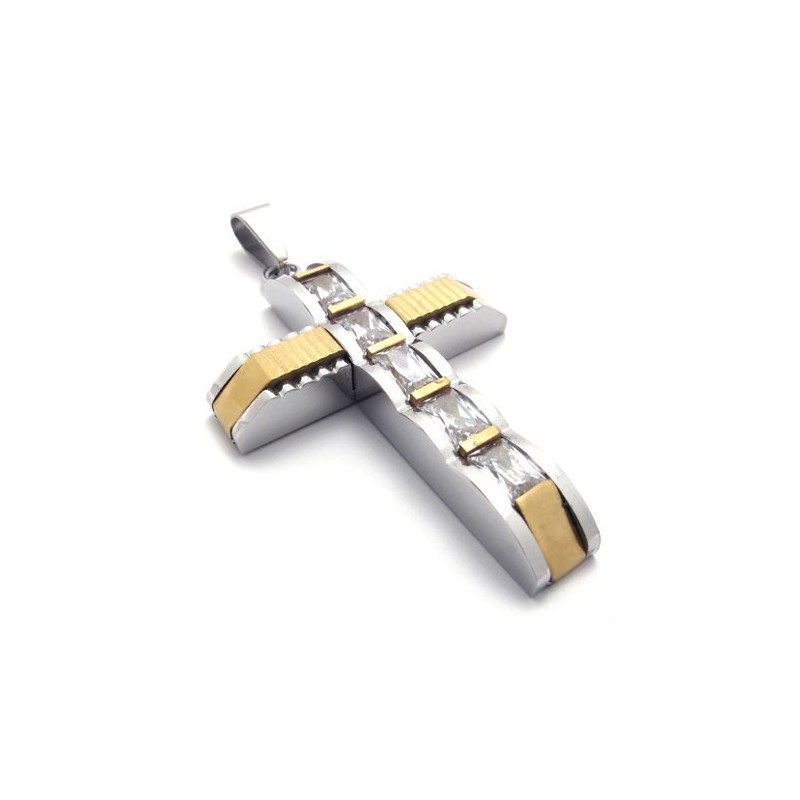 Zlatý Akcentový Kříž S Diamantem A Titanovým Přívěskem Zlatý Akcentový Kříž S Diamantem A Titanovým Přívěskem
