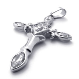 Titanový Přívěsek S Křížem A Diamantem