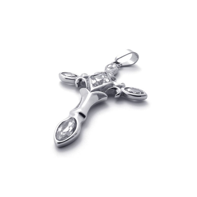 Titanový Přívěsek S Křížem A Diamantem