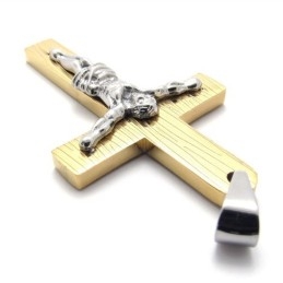 Přívěsek S Křížkem Z Titanu S Ježíšem Ve Zlatém Zlatě