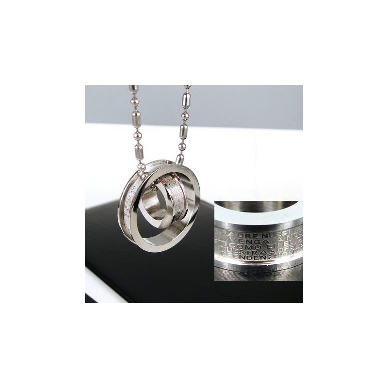 Náhrdelník S Přívěskem Z Čistého Titanu S Křížem A Biblí.