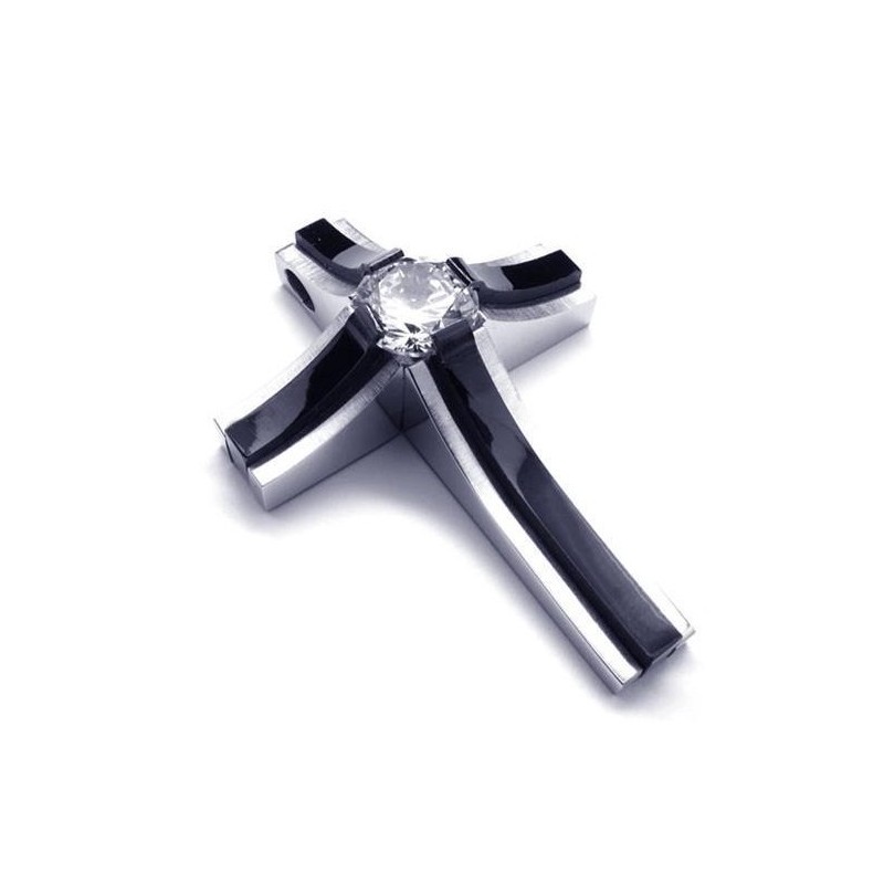 Pánský 2Vrstvý Kříž Z Čistého Titanu, Řetízek Bez Přívěsku