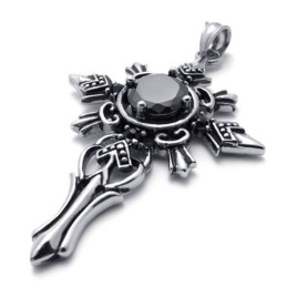 Přívěsek S Křížem Z Titanu S Drahokamy