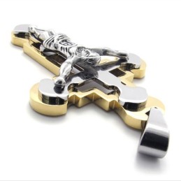 Přívěsek S Křížkem Z Titanu S Ježíšem Ve Zlatém Zlatě