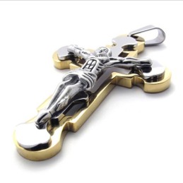 Přívěsek S Křížkem Z Titanu S Ježíšem Ve Zlatém Zlatě