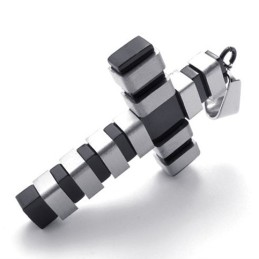 Černý Titanový Přívěsek S Křížem