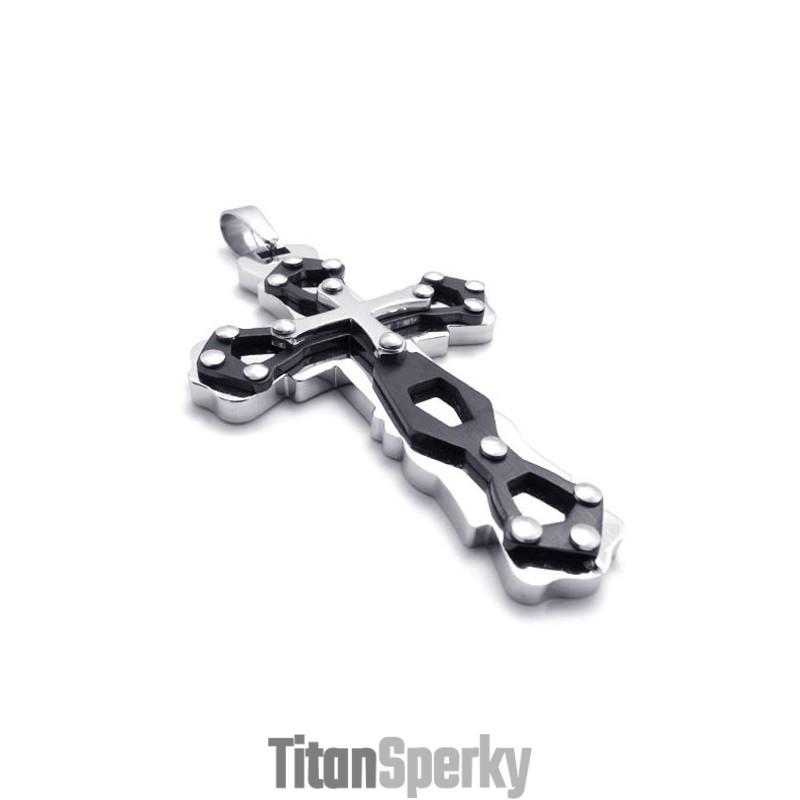 Přívěsek S Modrým Titanovým Křížem Přívěsek S Modrým Titanovým Křížem