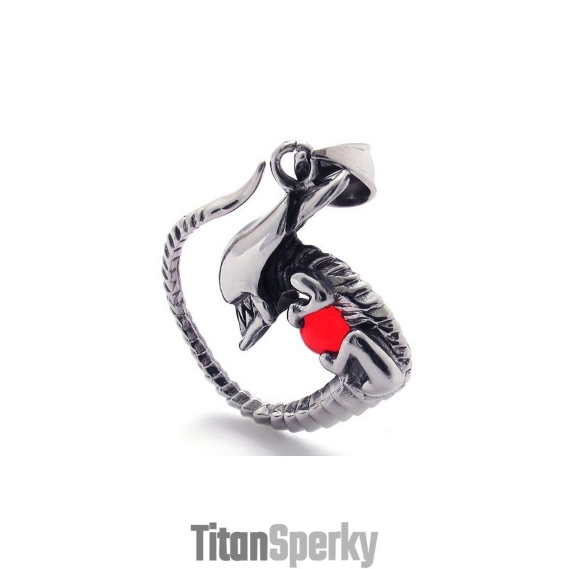 Titanový Přívěsek S Červeným Diamantem Titanový Přívěsek S Červeným Diamantem