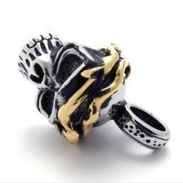 Titanový Přívěsek S Lebkou A Zlatým Akcentem