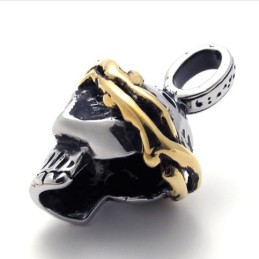 Titanový Přívěsek S Lebkou A Zlatým Akcentem