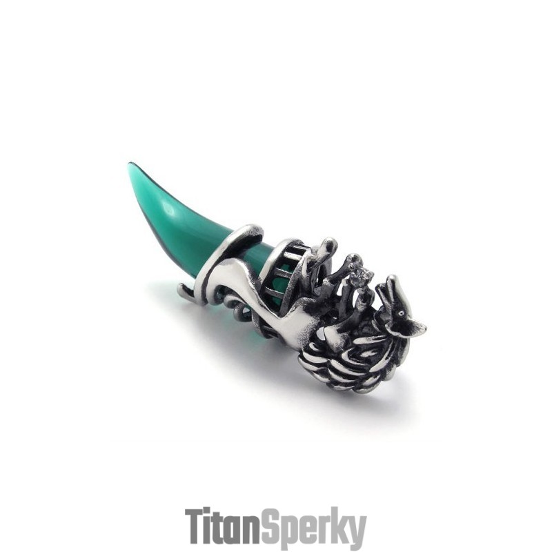 Titanový Přívěsek Se Zeleným Rohem