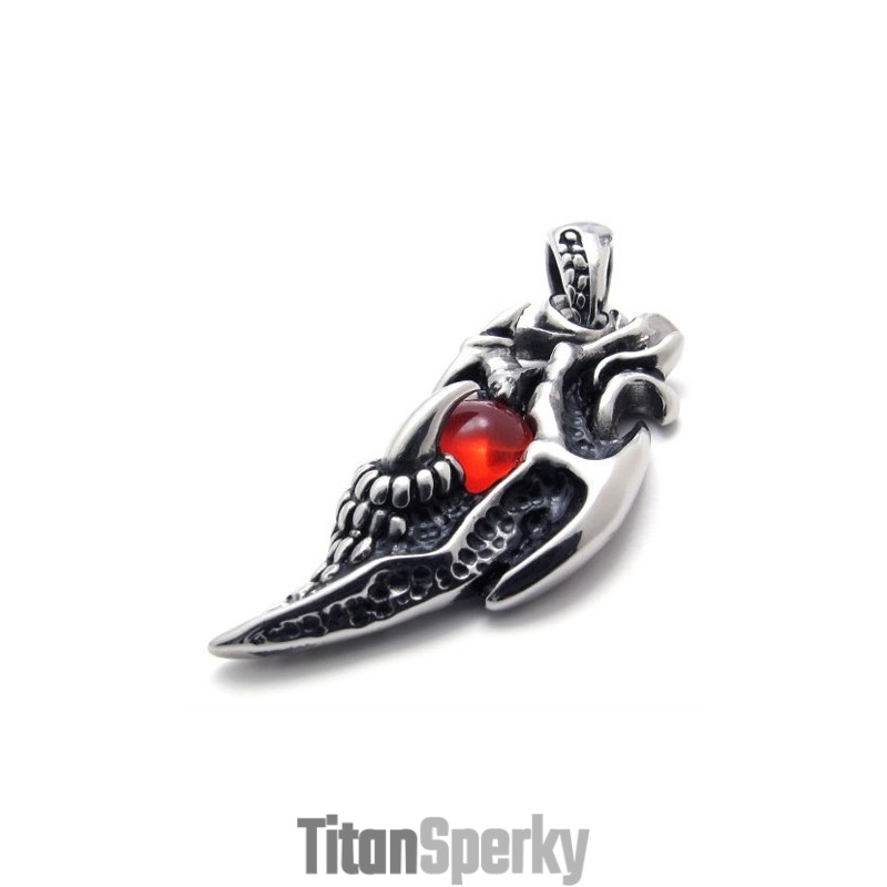 Titanový Přívěsek Wings Red Gem