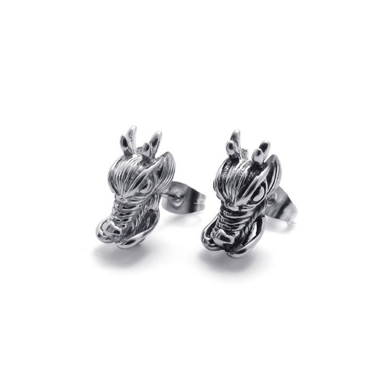 Titanové Náušnice S Čínským Drakem