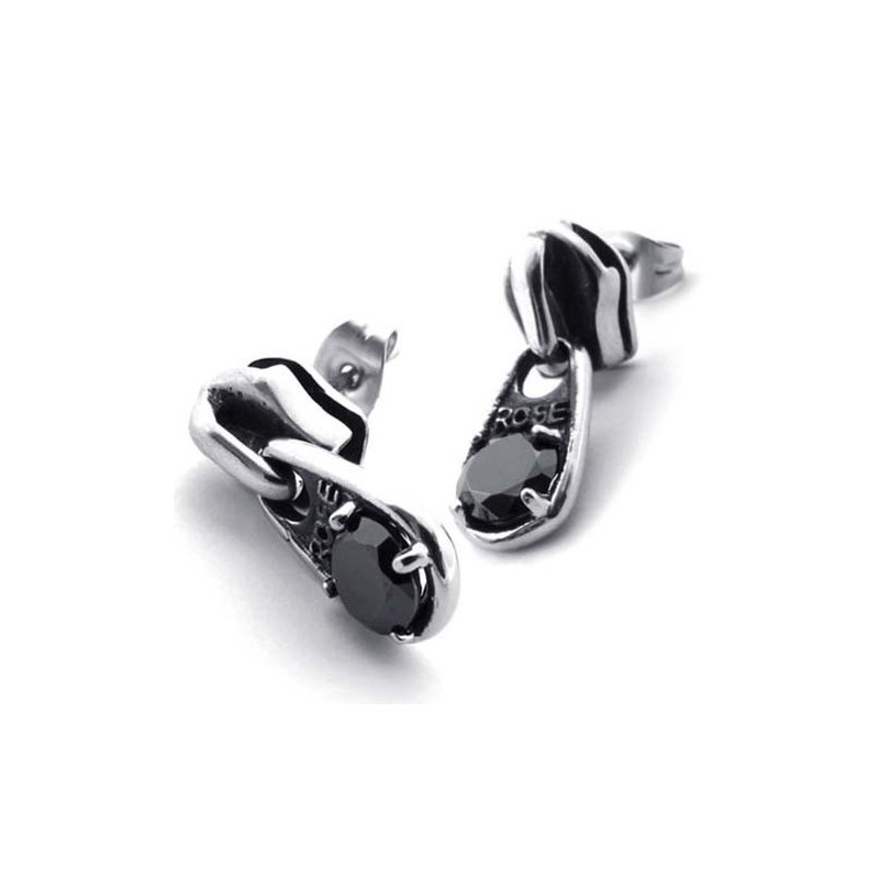 Titanové Náušnice S Černými Diamanty Titanové Náušnice S Černými Diamanty
