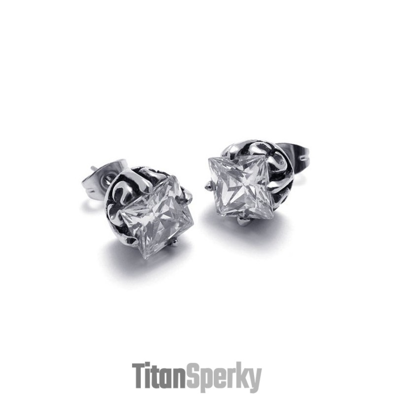 Titanové Náušnice S Diamanty