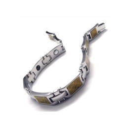 Pánský Magnetický Náramek Z Čistého Titanu Ve Zlatém A Stříbrném Provedení