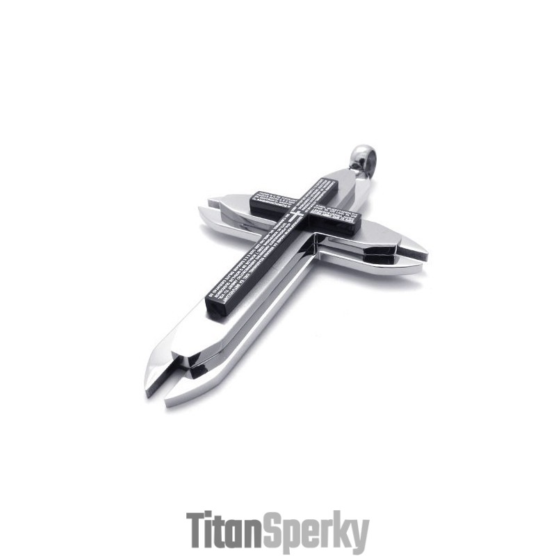 Přívěsek S Křížem Z Titanu Ve Třech Vrstvách