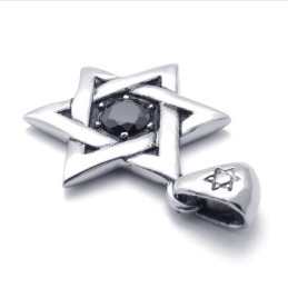 Titanový Přívěsek Lucky Star S Černým Zirkonem