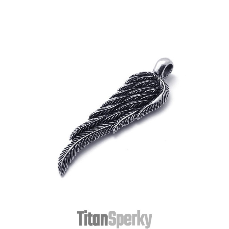 Titanový Přívěsek S Peřím Titanový Přívěsek S Peřím
