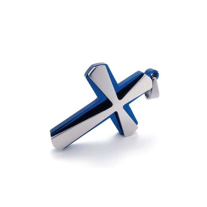 Modrý A Titanový Křížový Přívěsek