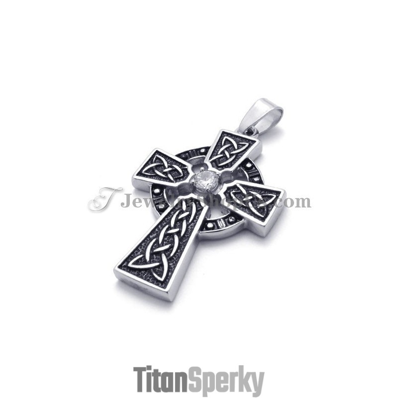 Nádherný Titanový Přívěsek S Křížkem A Zirkonem