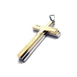 Zlatý A Stříbrný Náhrdelník S Křížkem Z Čistého Titanu
