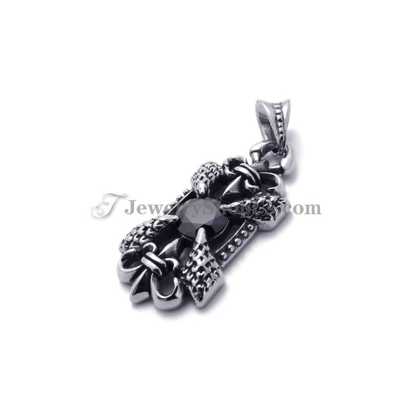 Elegantní Titanový Přívěsek S Černým Zirkonem Elegantní Titanový Přívěsek S Černým Zirkonem